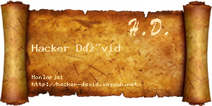 Hacker Dávid névjegykártya