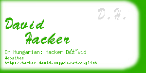 david hacker business card